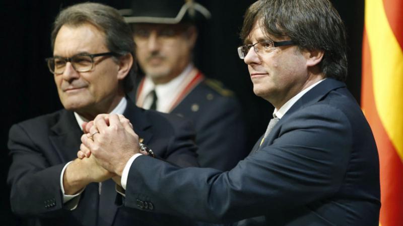 Els dos expresidents de la Generalitat Artur Mas i Carles Puigdemont