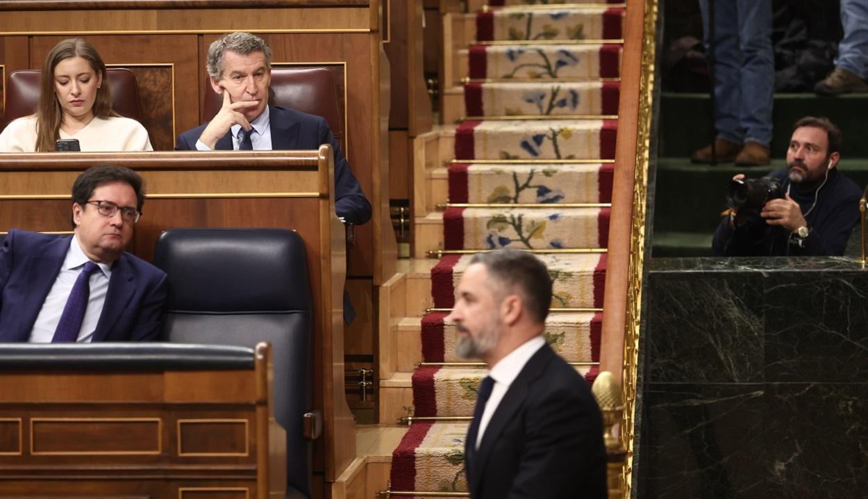 Alberto Núñez Feijóo i Santiago Abascal al Congrés dels Diputats. EP