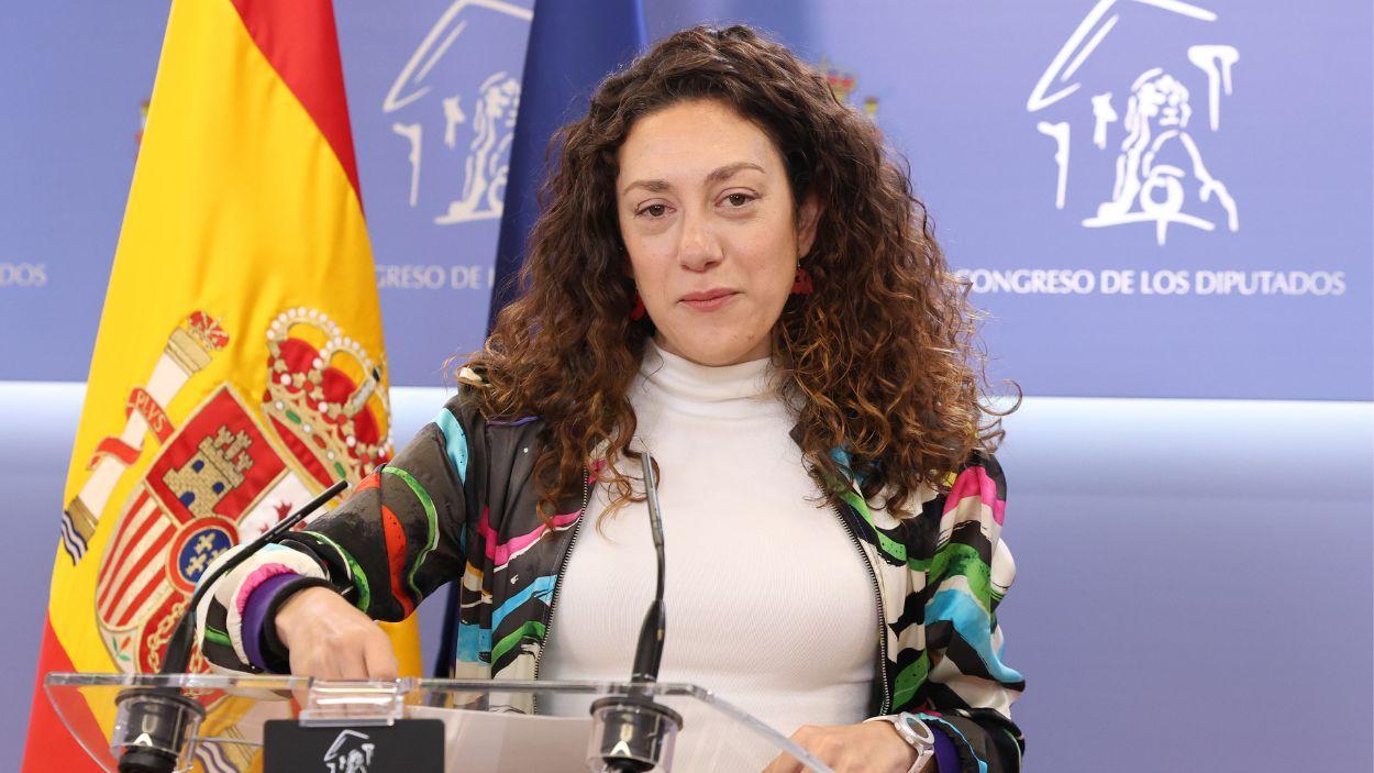 Aina Vidal a una roda de premsa al Congrés del Diputats. EP