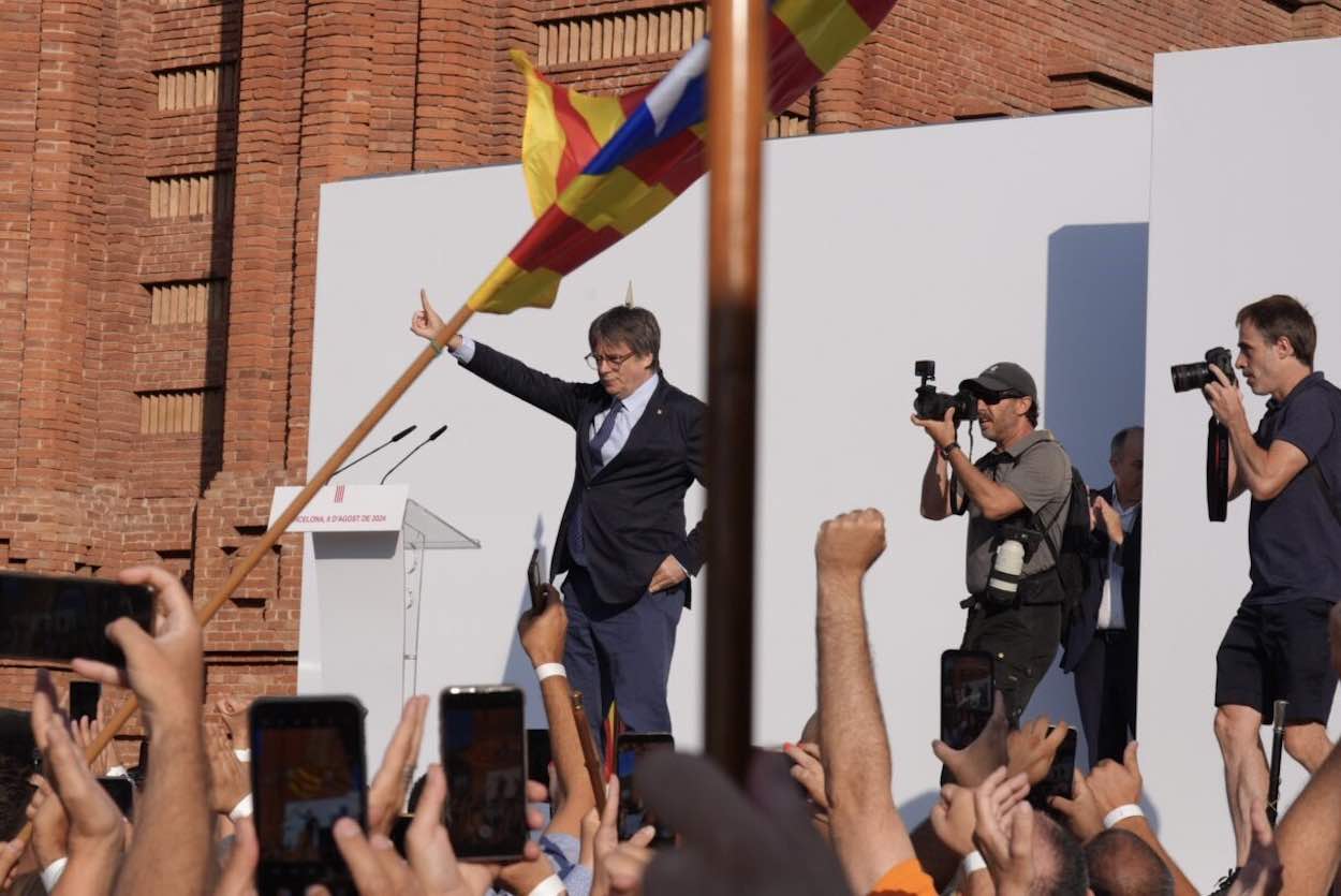 Carles Puigdemont a un acte a Barcelona, el 8 d'agost de 2024. EP
