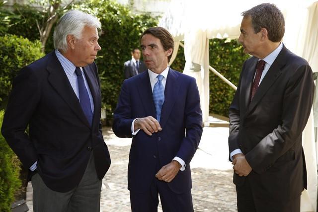 Felipe González, José María Aznar y José Luis Rodriguez Zapatero. EP