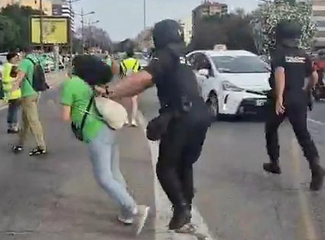 La Policia obre expedient disciplinari a l'agent que va agredir una professora en la manifestació de València