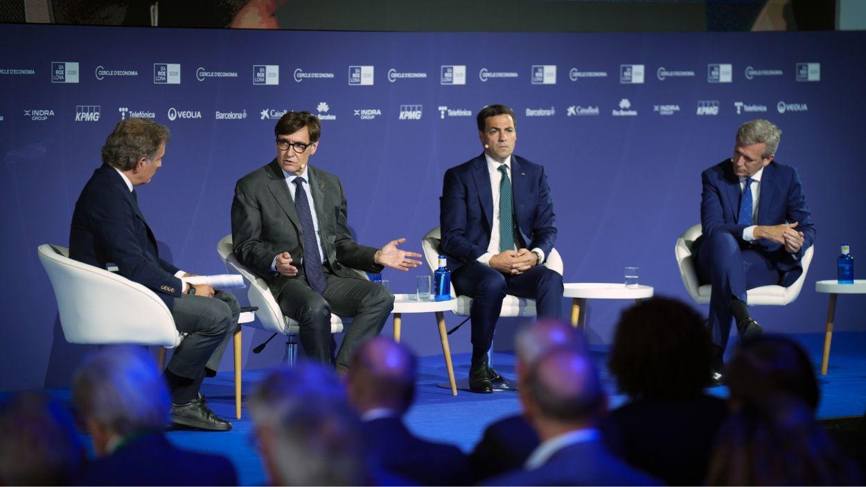 Salvador Illa, Imanol Pradales i Alfonso Rueda. David Zorrakino / EP