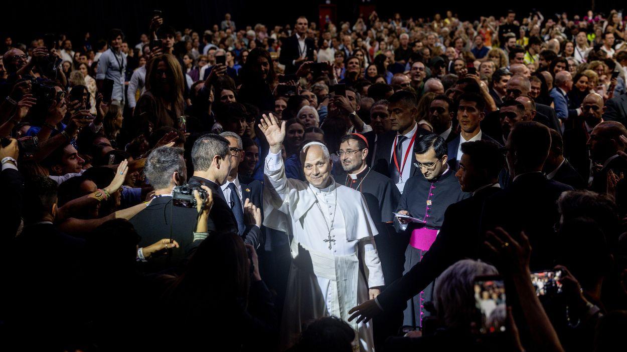 El Papa Lleó a la seva arribada al Movistar Arena. EP