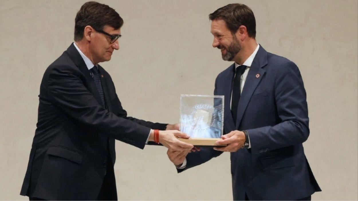 El president de la Generalitat de Catalunya, Salvador Illa, a l'acte de traspàs de la presidència dels Quatre Motors per a Europa. Rubén Moreno
