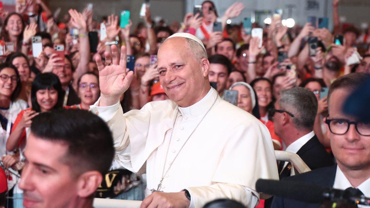 El Papa Lleó XIV a l'acte amb voluntaris a IFEMA. EP