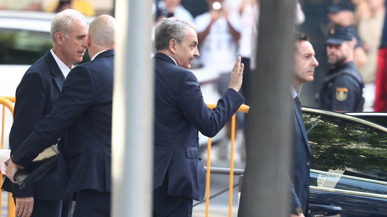 José Luis Rodríguez Zapatero a la seva arribada a l'Audiència Nacional. EP
