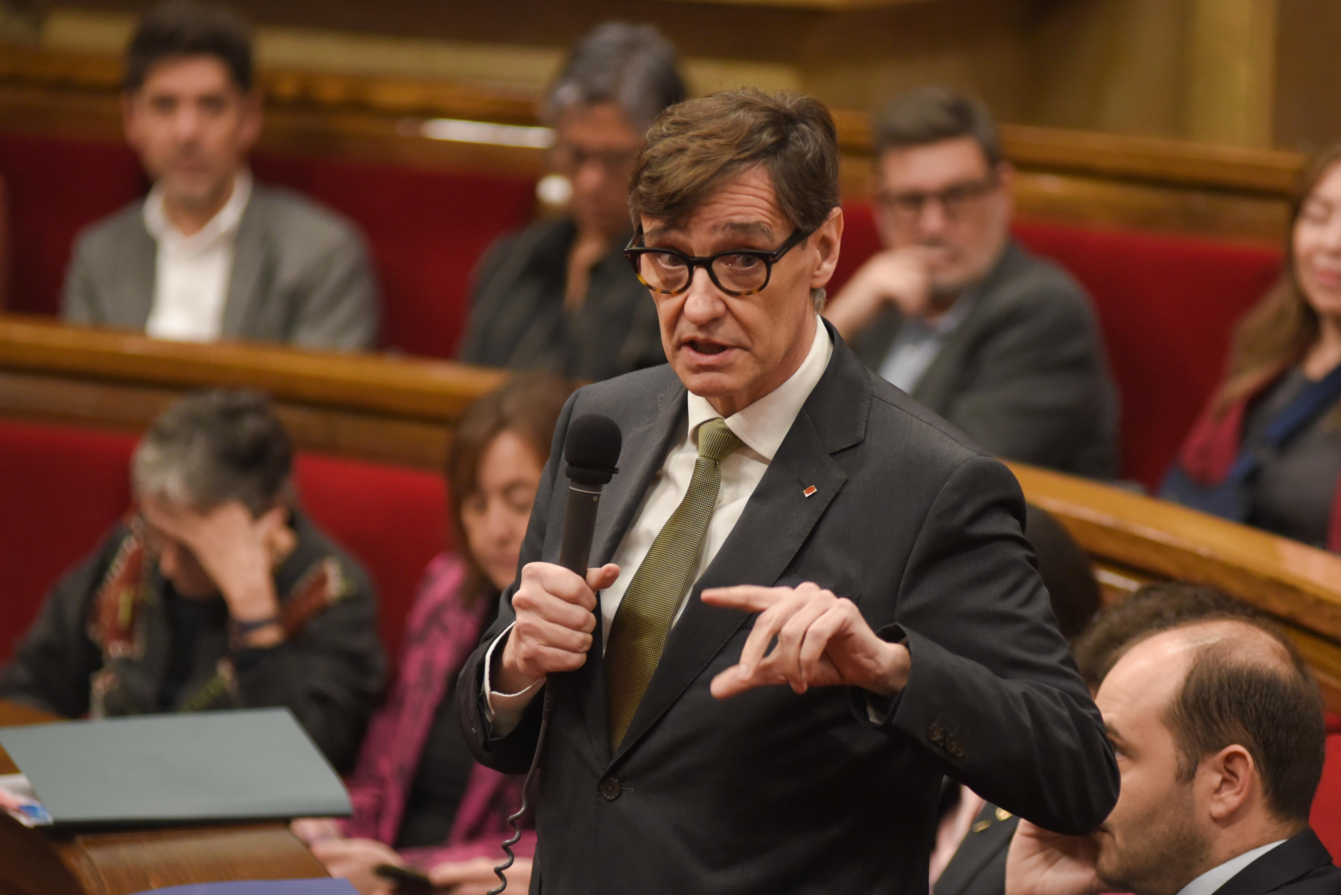 El president de la Generalitat, Salvador Illa, al Parlament de Catalunya. Alberto Paredes / EP