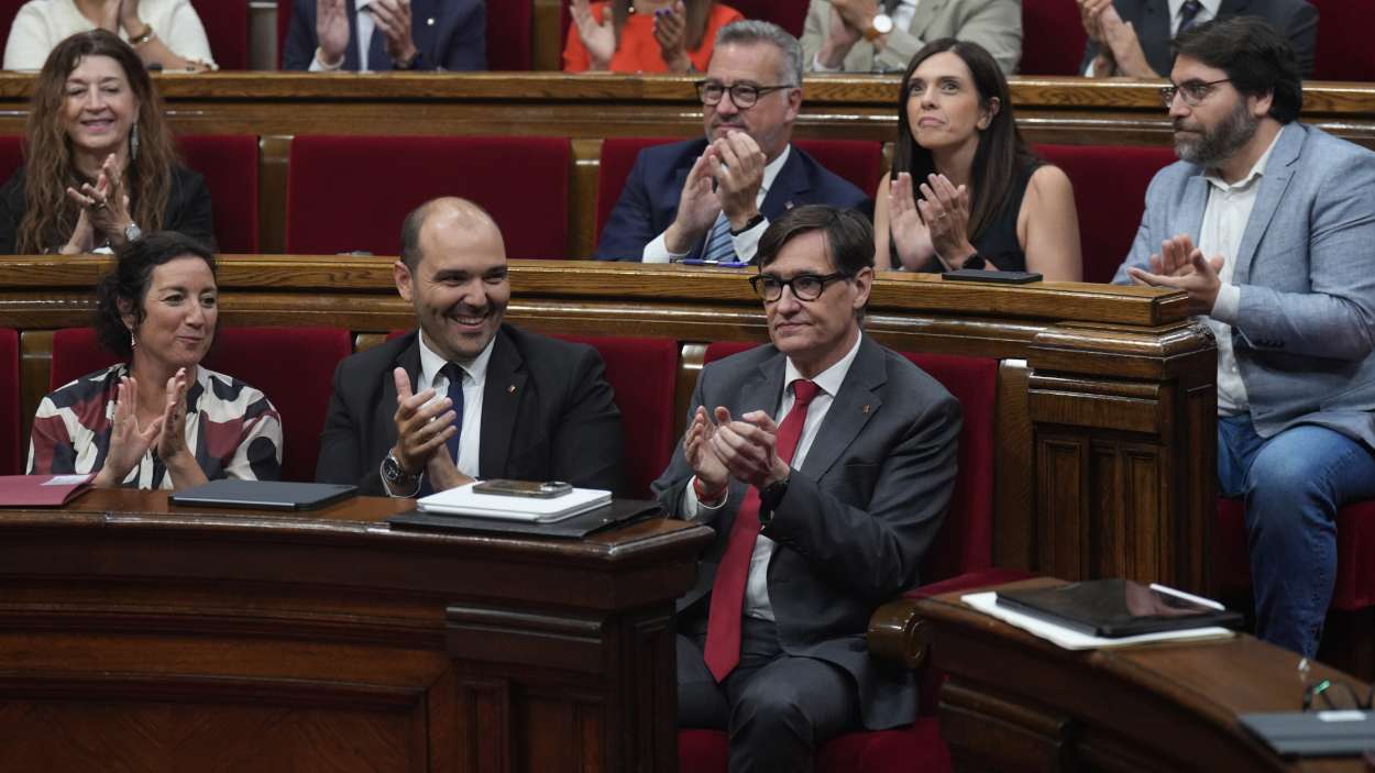 El president de la Generalitat, Salvador Illa, durant el debat final dels pressupostos al Parlament de Catalunya. David Zorrakino / EP