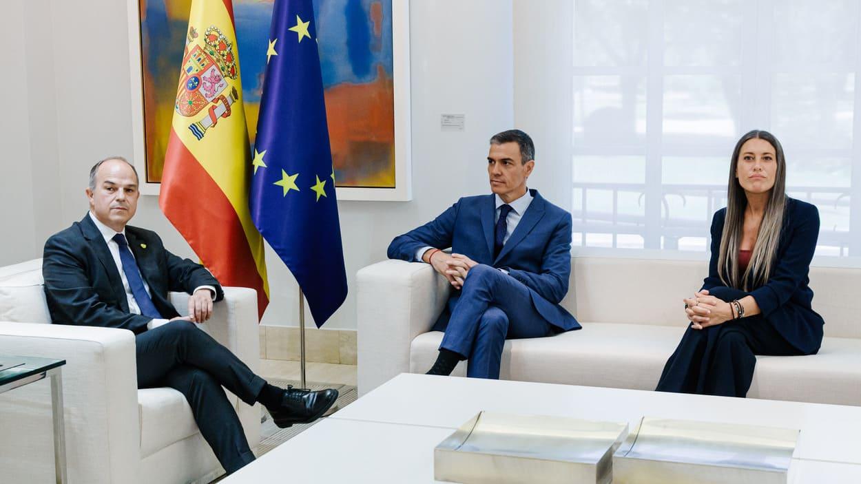 Pedro Sánchez, Jordi Turull i Míriam Nogueras. EP