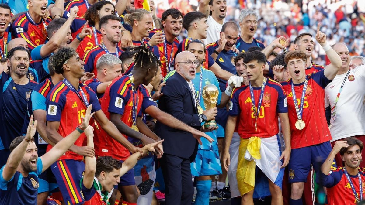 Celebració de la selecció espanyola. EP