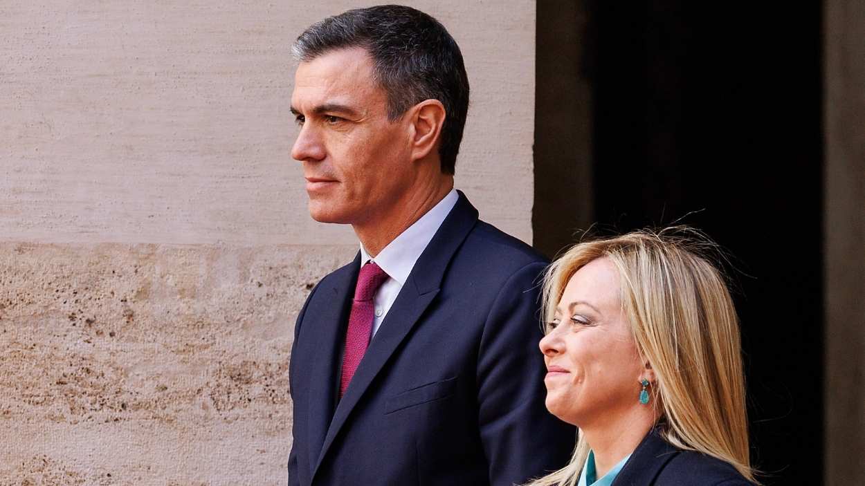 Pedro Sánchez i Giorgia Meloni. EP