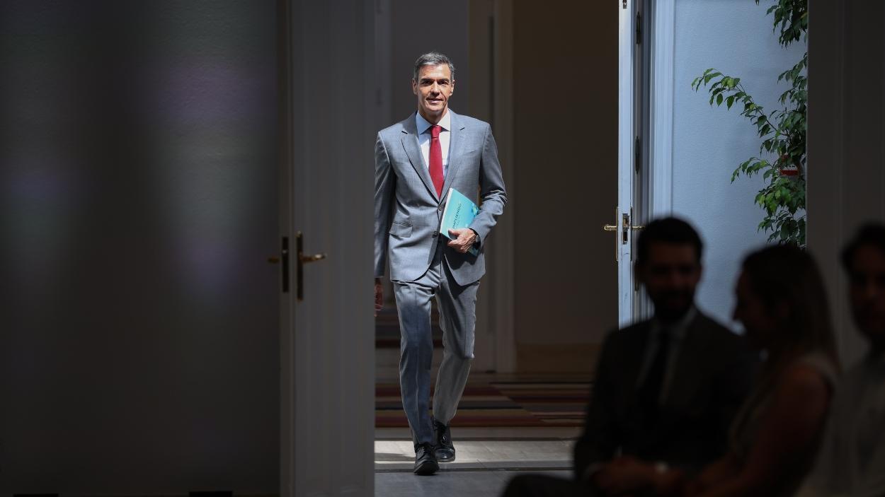 Pedro Sánchez entrant a Moncloa. EP