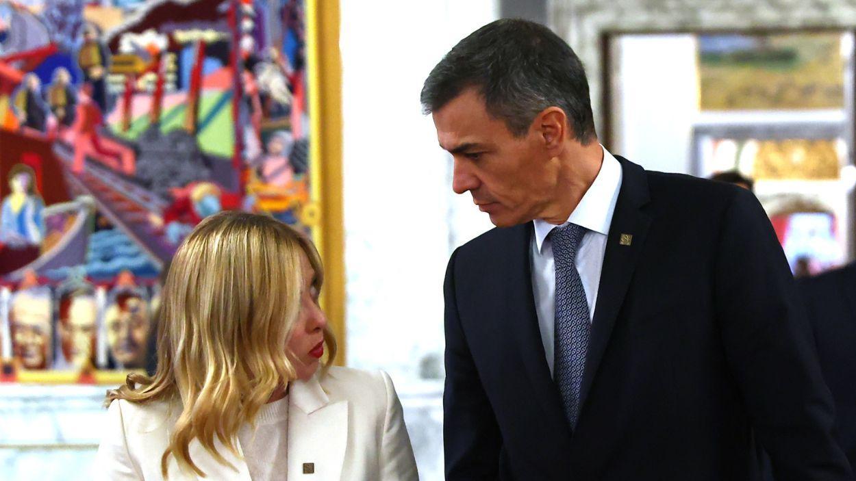 Giorgia Meloni i Pedro Sánchez. EP