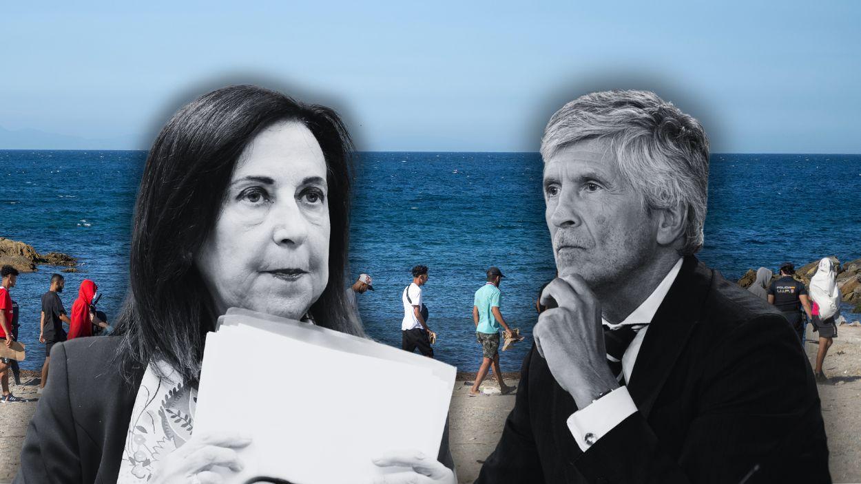 La ministra de Defensa, Margarita Robles, i el ministre de l'Interior, Fernando Grande-Marlaska.
