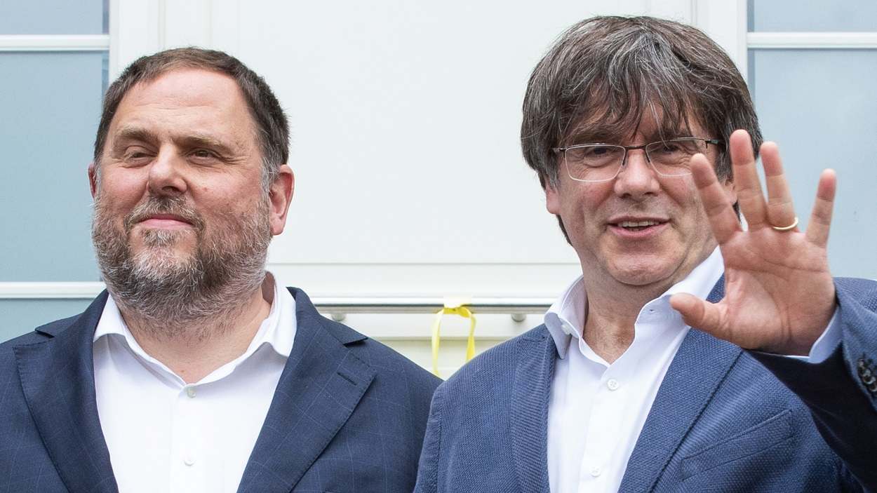 Oriol Junqueras i Carles Puigdemont a Waterloo (Bèlgica). EP