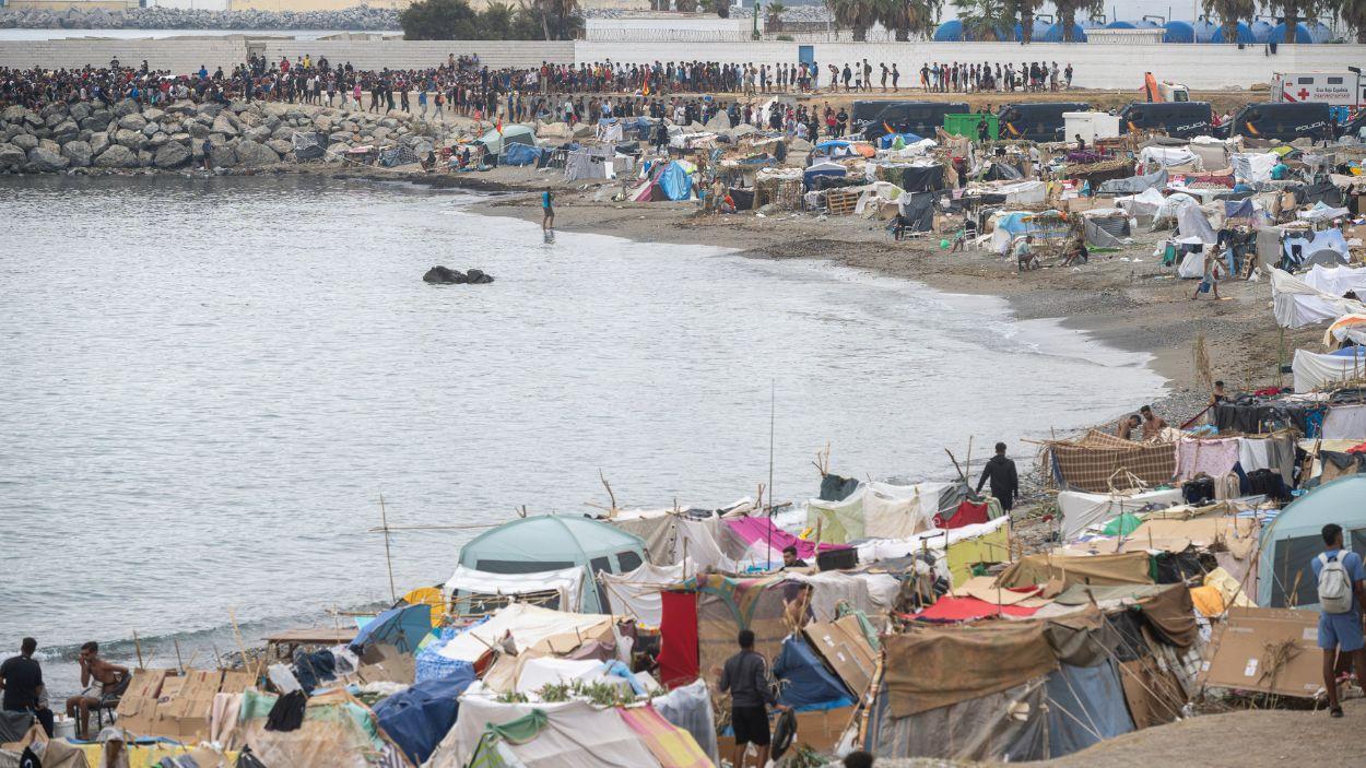 Persones migrants a Ceuta. EP