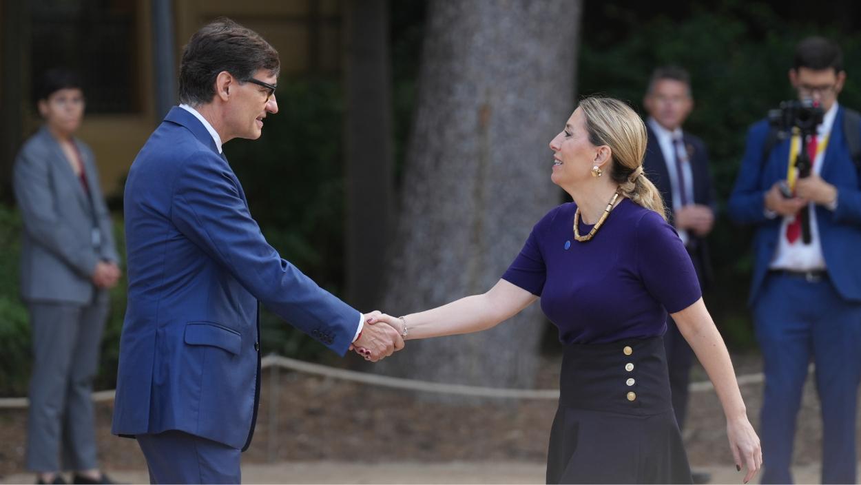 Salvador Illa i María Guardiola a Barcelona. David Zorrakino / EP