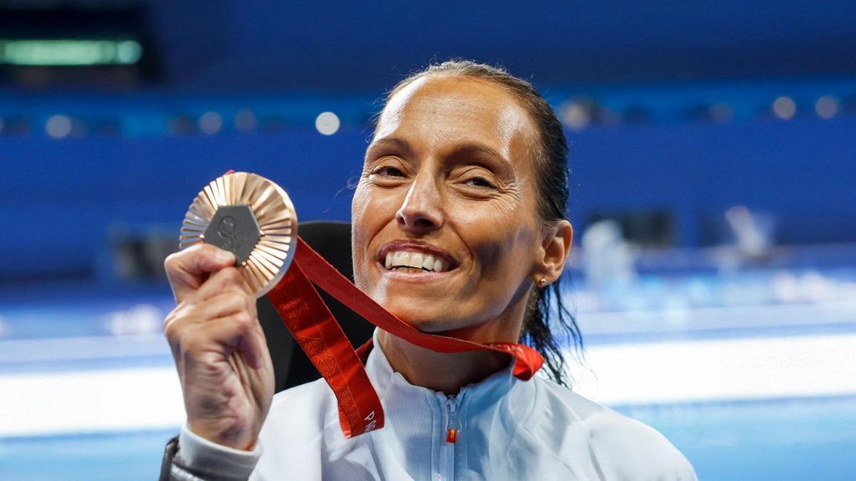 Teresa Perales després de guanyar el bronze als Jocs Paralímpics de París. RTVE
