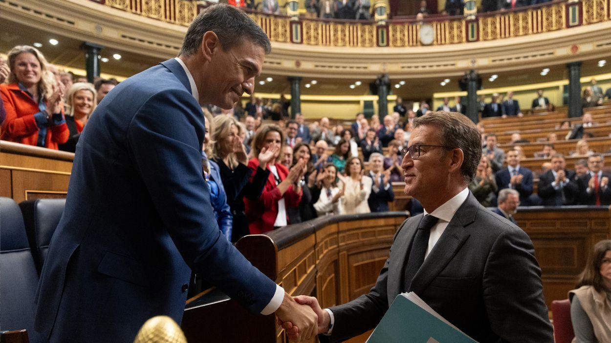 Pedro Sánchez i Alberto Núñez Feijóo. EP
