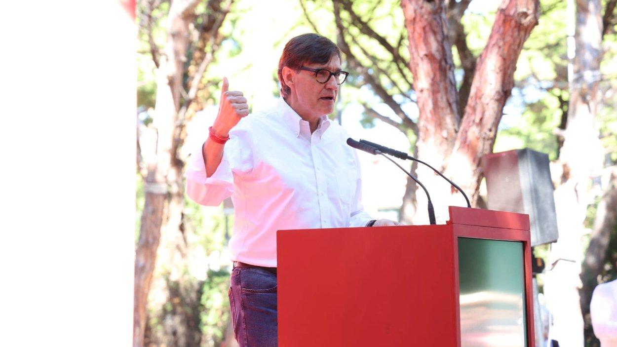 El president de la Generalitat, Salvador Illa, a la Festa de la Rosa del PSC, a Gavà (Barcelona), el 20 de setembre de 2026. Pepa Álvarez