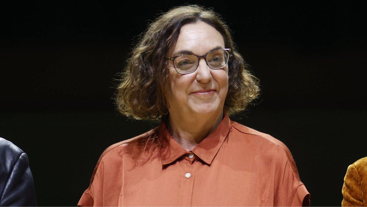 La presidenta de la Fundació Pasqual Maragall, Cristina Maragall i Garrigosa, durant el lliurament dels Premis Diana Garrigosa, a L’Auditori, el 20 de novembre de 2024, a Barcelona. Kike Rincón / EP