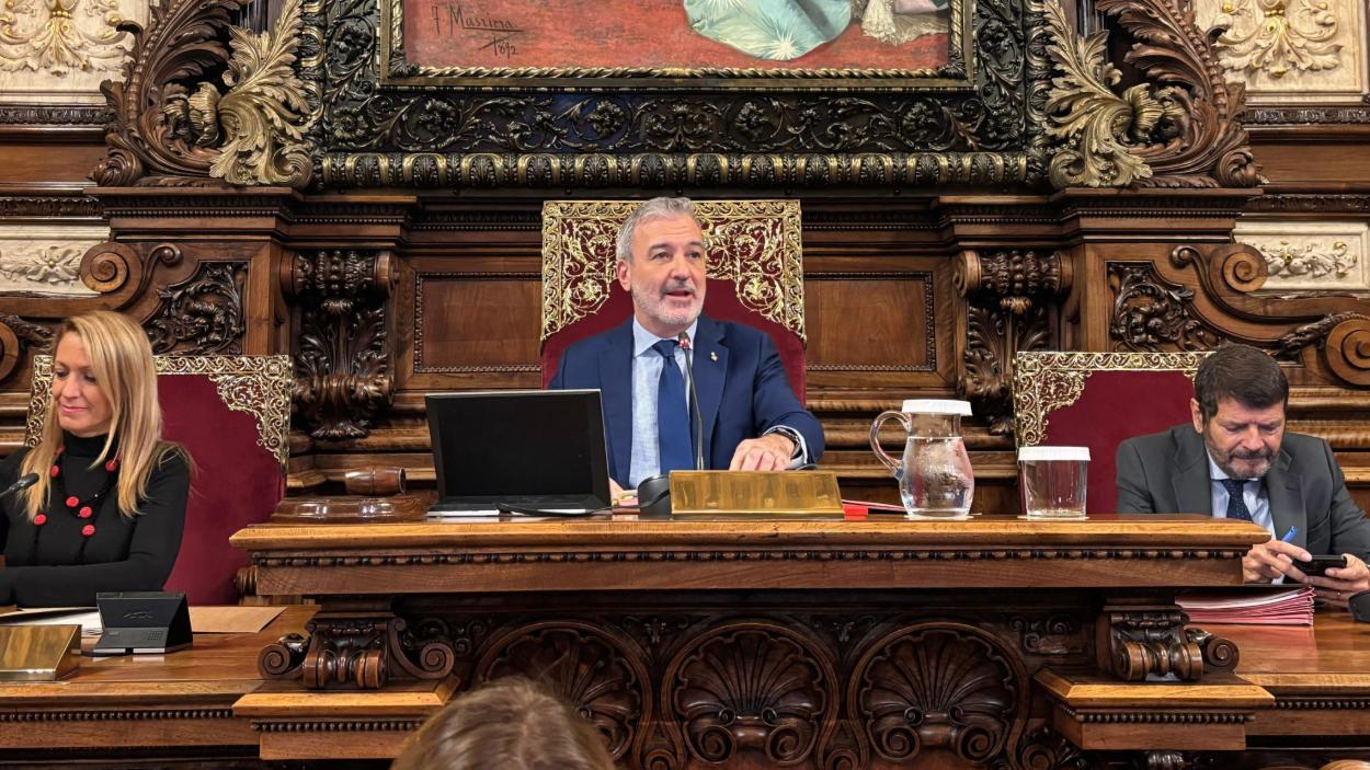 L'alcalde de Barcelona, Jaume Collboni, al ple municipal d'octubre de 2025. EP