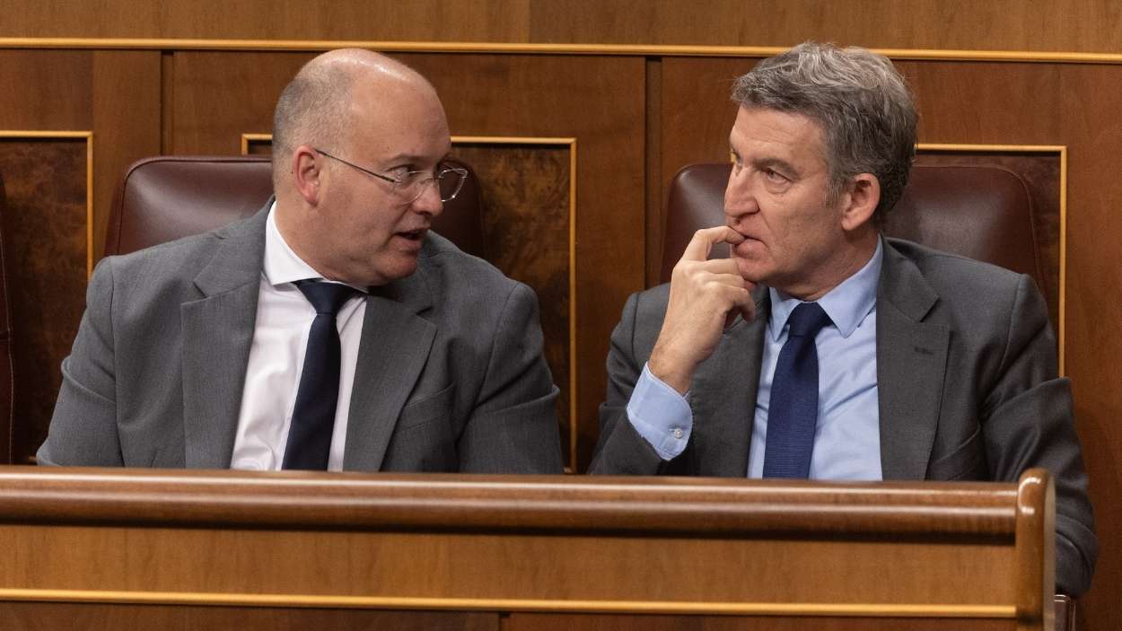 Miguel Tellado i Alberto Núñez Feijóo. EP