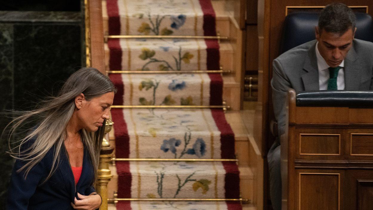 Pedro Sánchez i Míriam Nogueras. EP