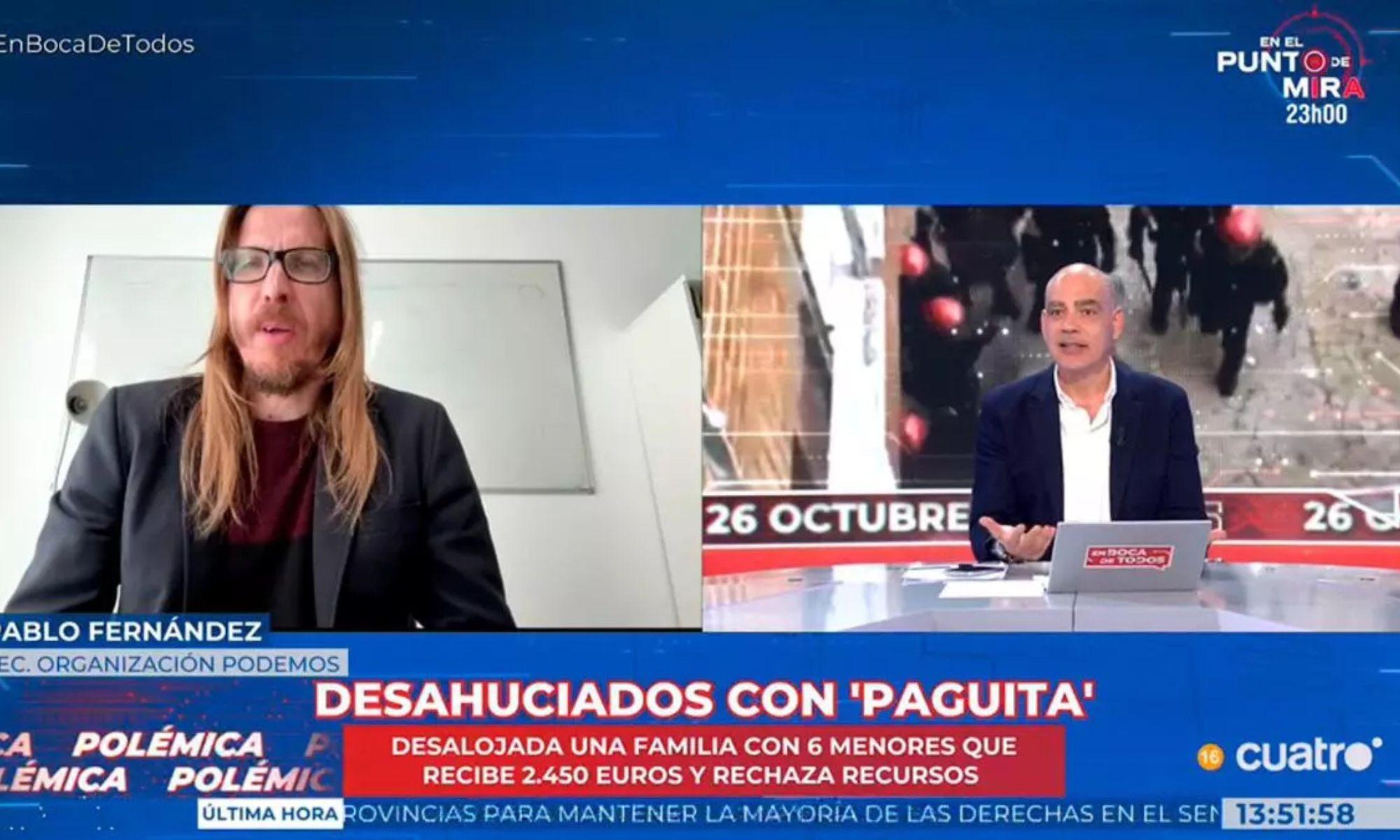 Pablo Fernández i Nacho Abad a 'En boca de todos'. Mediaset