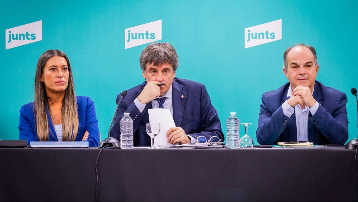 Míriam Nogueras, Carles Puigdemont i Jordi Turull. EP